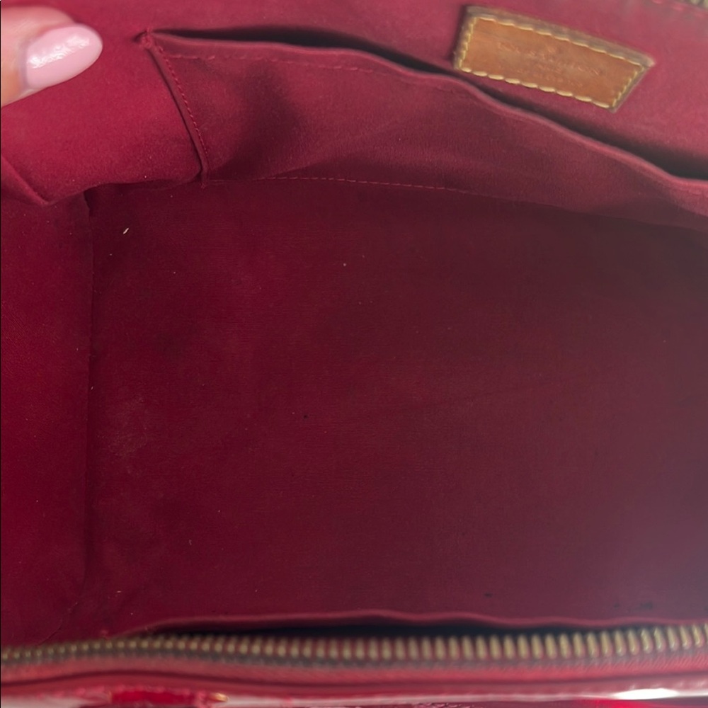 Louis Vuitton  Sherwood   Red Satchel with Monogram Embossing and Gold Hardware - Picture 12 of 14